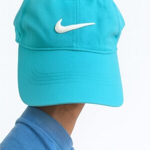Nike Turquoise Adjustable Baseball Cap with White Swoosh Logo